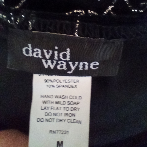 Vintage Sparkle Dress, Black Velour/Silver Sparkles, Sleeveless, Knee Length, M - Picture 5 of 11